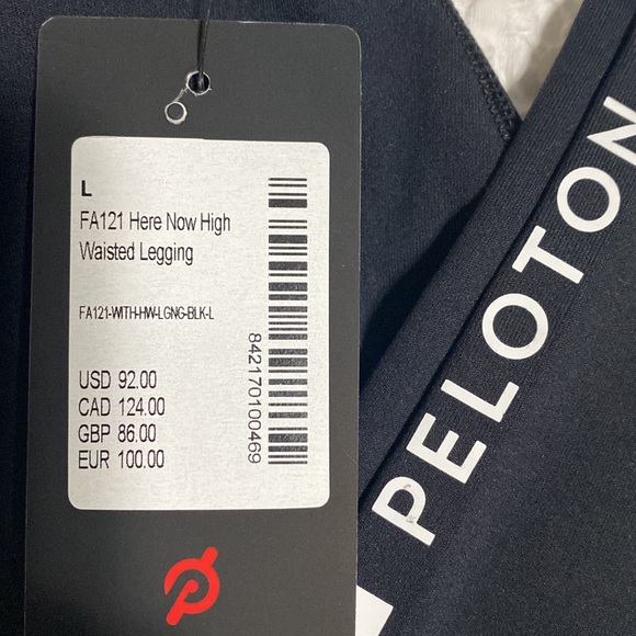 NWT Peloton High Waist Leggings Here Now Activewear Black Logo, size L - Picture 4 of 5